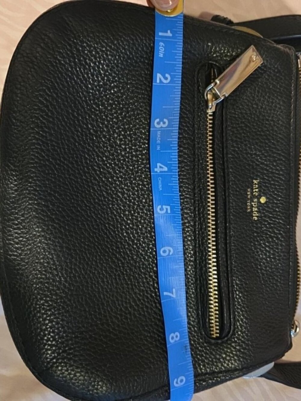 Kate Spade New York Black Pebbled Leather Crossbody Bag Adjustable Strap